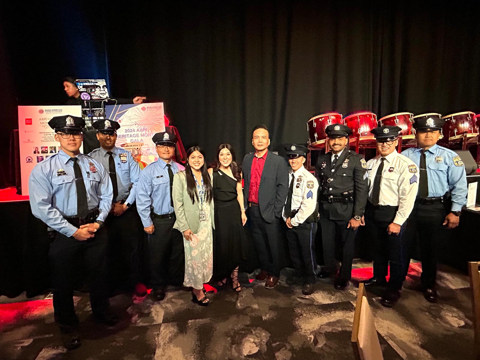 Philip Singh with Philadelphia Police officers and community leaders at the 2024 AAPI Heritage Month Gala