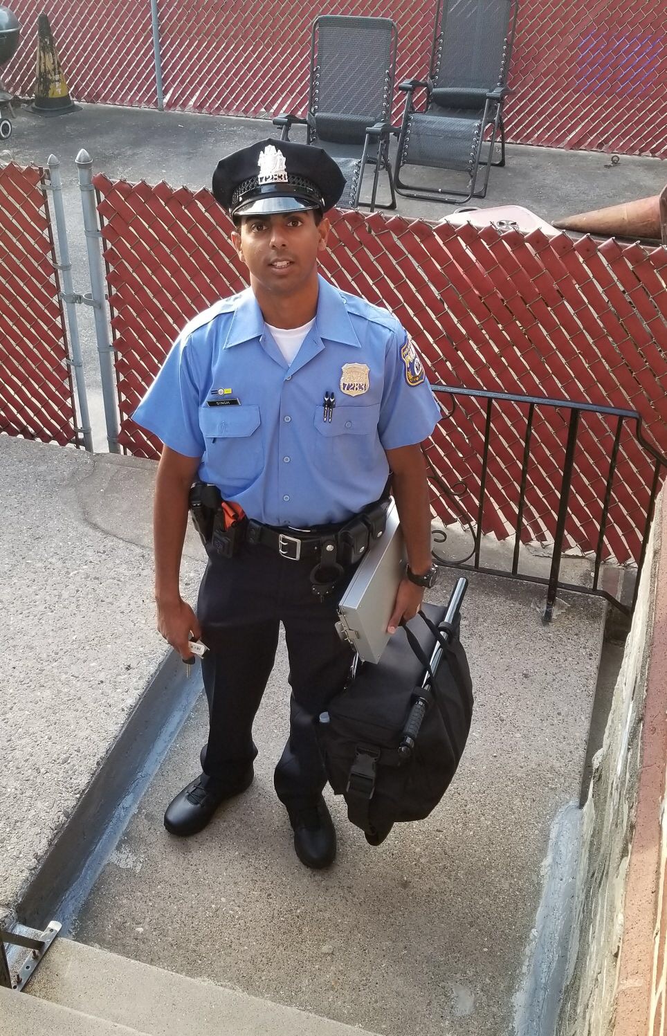 Philip Singh in uniform on duty