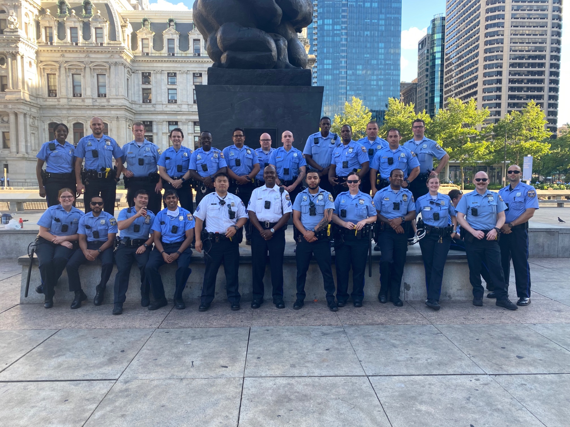 Philadelphia Police unit gathered at City Hall